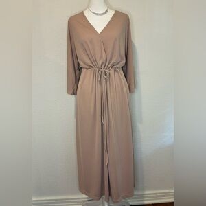 Hem & Thread Taupe Long Sleeve Dress